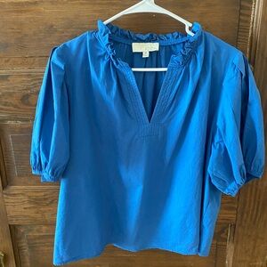 Pinch Bright Blue Ruffled Blouse